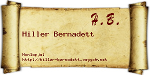 Hiller Bernadett névjegykártya